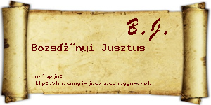 Bozsányi Jusztus névjegykártya